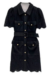 Lace shirt dress