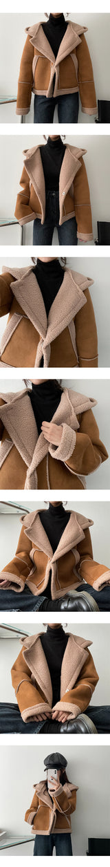 Chorring Wool Suede Hooded Mustang Jacket