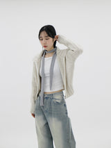 ルベンカラージップアップカーディガン / Ruben Collar Zip-up Cardigan (6color)