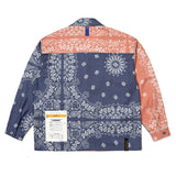 23 ペイズリーウォッシュドツイルジャケット / 23 PAISLEY WASHED TWILL JACKET KHAKI/BLACK ORANGE/NAVY