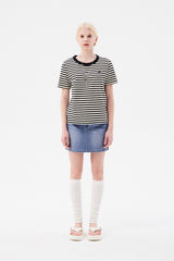 モノチェリーストライプTシャツ / MONO CHERRY STRIPE T-SHIRT [NAVY]