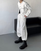 スティッチクロップドジャケット / MG709,710 Stitch Cropped Jacket (2 colors)