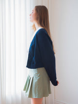 COTTON V-NECK CARDIGAN_NAVY (6580069662838)