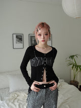 eyelet bustier cd - black