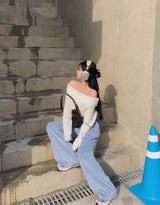 [BELLIDE MADE] ソフトベルベットスウェットワイドパンツ