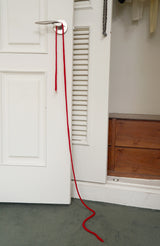 string knit scarf - red