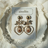 ビンテージテディベアハートアンドリボンイヤリング / Vintage Teddy Bear Heart and Ribbon Earring