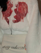 Broken Heart Fluffy Hooded Jacket