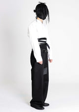 Raw Edge Elastic Pants