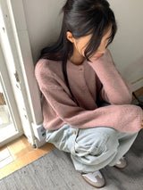 [Wool 20] Shabot Cozy Alpaca Round Knit Cardigan