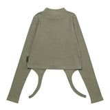 カーキヘムカーキヘムバリエーションロングスリーブTシャツ