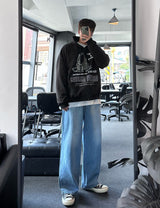 never headset printing loosefit hoody