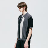 フラワーガーデン3パターンハーフニットピケ / flower garden 3 pattern half knit pique charcoal