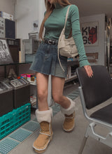 ダブルピンタックカットミニスカート