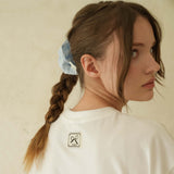 Blue Seersucker Scrunchie