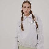 24Tロゴハーフジップアップスウェットシャツ/24T LOGO HALF ZIP-UP SWEATSHIRTS,HEATHER GRAY