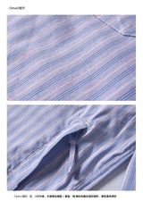 DAKYAM Colorful striped yarn-dyed side zipper pocket cityboy long-sleeved loose shirt