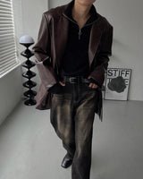 CH Damage Leather Jacket (2 colors)