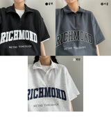 リッチセミジップアップショートスリーブTシャツ/Rich semi zip-up short-sleeved T-shirt