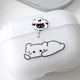 ホワイト - ミス・ユー・サムキャット・カップル AirPods Case_マット