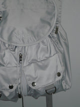 Gray round pocket backpack