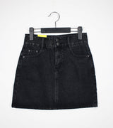 2ボタンデニムスカート / two-button black denim skirt