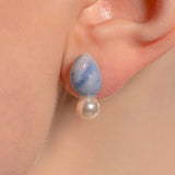 セラミックデイリーパールドロップピアス/Ceramic daily pearl drop earring(Very Peri)