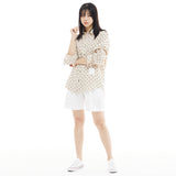 オーバーフィットドットプリントシャツ/OVERFIT DOT PRINT SHIRT-BEIGE