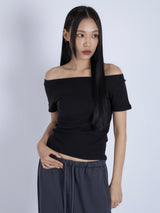 Off Shoulder Top, Black