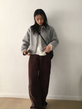 【ウール50】ミルコモヘアショートカラージャケット