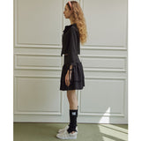 Droplet ruffle skirt (black)