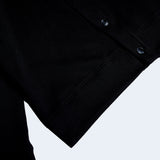 Vネックワッフルカーディガン/DAMP V-NECK WAFFLE CARDIGAN_BLACK