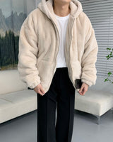 UI Mink Fur Hood Zip-Up Jumper (4 colors)