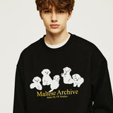 ファイブマルチーズシルエットスウェットシャツ/Five maltese silhouette sweatshirts
