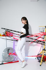 マイクロ長袖クロップTシャツ / TOP(9001) Micro long sleeve crop T