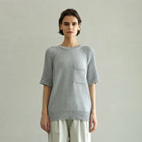 オーガニックコットンハーフスリーブニット/ORGANIC COTTON HALF SLEEVE KNIT (SORA)