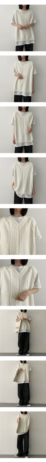 エッチツイストVニットベスト / Etch Twisted V-knit vest