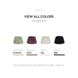 Fur Long Label Solid Drop Bucket Hat Black
