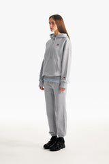 スモールチェリーサイドポケットフーディー／SMALL CHERRY SIDE POCKET HOODIE [MELANGE GRAY]