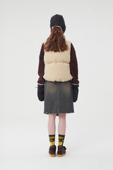 ドゥードゥルチェリーサークルロゴダウンベスト／DOODLE CHERRY CIRCLE LOGO PADDING VEST [BEIGE]