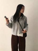 【ウール50】ミルコモヘアショートカラージャケット