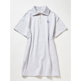 スモールロゴハーフラインジップアップミニドレス / SMALL LOGO HALF ZIPUP MINI DRESS_WHITE MELANGE