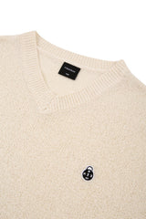 Vネックブークルニットウェア/Beige V-Neck Bookle Knitwear