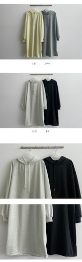 ボトムスリットフードドレス/Bottom slit hooded dress