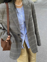 Vichy check pattern blazer