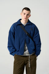 NYLON COLLAR WINDBRAKER - BLUE