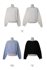 ボートネッククロップニット (3color)