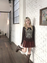 プレッピープリーツテニスチェックスカート