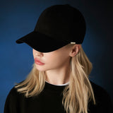Metal tip over fit ball cap BLACK