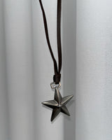 リングケットボヘミアンヒッピーアンティークスエードスターネックレス / Ringket Bohemian Hippie Antique Suede Star Necklace